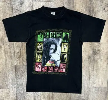 90'S BOB MARLEY 반팔 티셔츠 블랙 L 레어