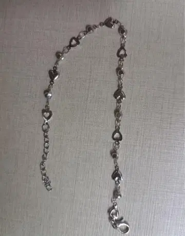 실버 하트 모티브 팔찌 19cm