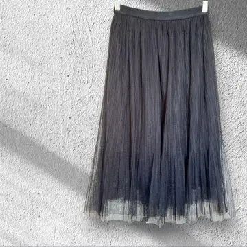컴시즘 COMME CA ISM 플리츠 스커트 개더 블랙 새상품급