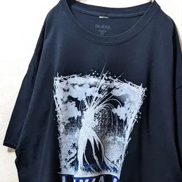 델솔 하와이 빅 로고 티셔츠 블랙 검정 2XL 구제 의류