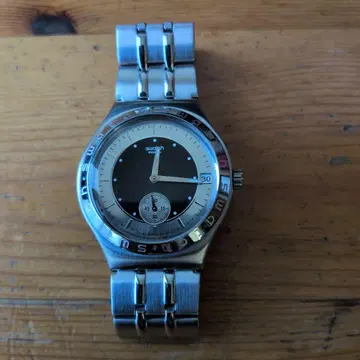 Swatch 아날로그 손목시계 블랙/실버