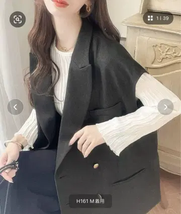classicalelf 사이드 슬릿 오버 사이즈 더블 베스트