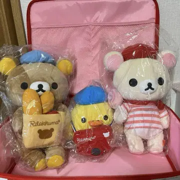 리락쿠마 수납 트렁크 포함 봉제 인형 세트