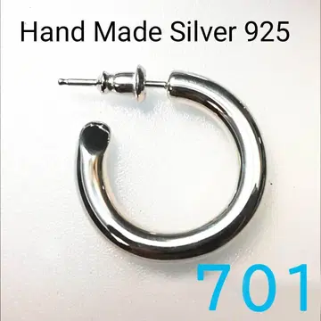 4x23mm 오른쪽 귀 핸드메이드 925 후프 귀걸이 (701 사이즈)