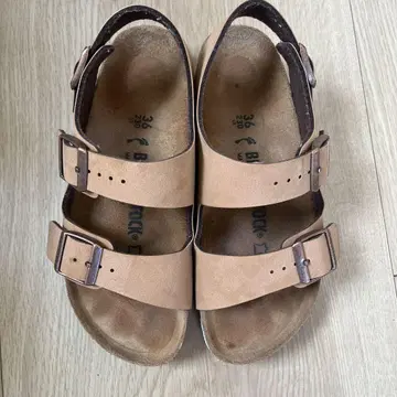 BIRKENSTOCK 베이지 더블 버클 샌들 36