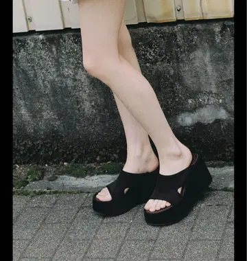 ZARA 탑 스티치 웨지 37 24cm