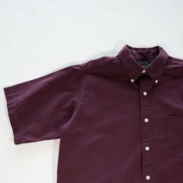 90s J.CREW 제이크루 반팔 셔츠 M 사이즈 버건디 거인 택