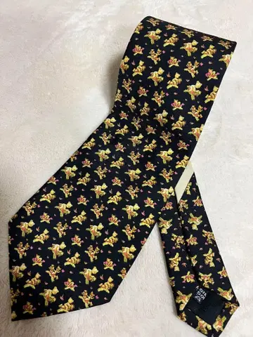 Salvatore Ferragamo 실크 넥타이 곰 무늬