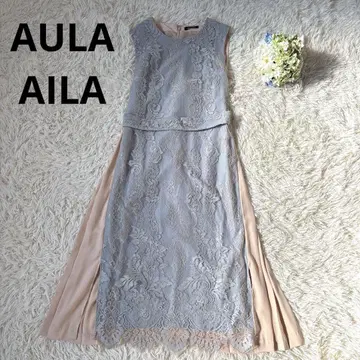 [새상품급] AILA AILA 레이스 롱 원피스 블루 벨트