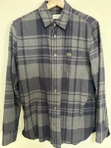 LACOSTE 레귤러 핏 체크 셔츠