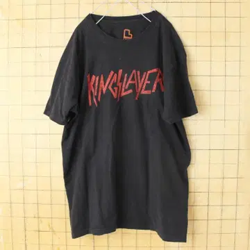 BUSTEDTEES KINGSLAYER 프린트 티셔츠 블랙 L ss28