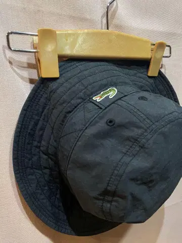 라코스테 블랙 햇 모자 56.5cm 일본제 악어 버킷 로고
