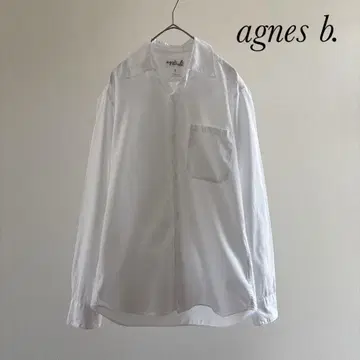 남성용 agnes b. 아녜스 베 코튼 셔츠 긴팔 화이트