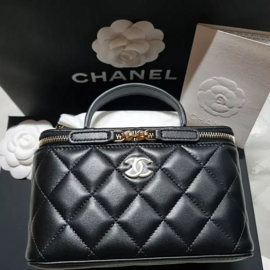 CHANEL | 샤넬 Chanel Vanity Top Handle Black New 25.7 on