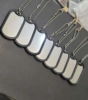 도그 태그 8개 세트 키링 소음기 및 체인 포함 군인 아미 서바이벌