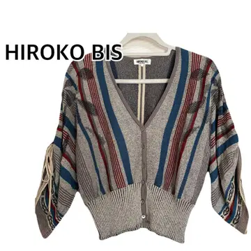 HIROKO BIS 스트라이프 니트 가디건 사이즈 9 M