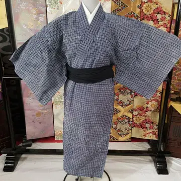 yt273 신사 손바느질 유카타 서비스 오비 포함