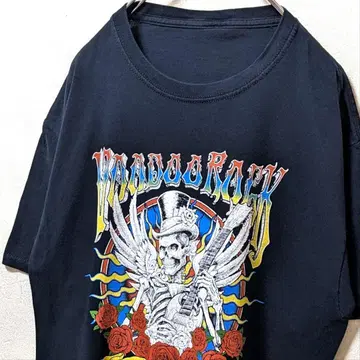 VOODOO 락 월드 투어 빅 로고 티셔츠 블랙 검정 구제 의류