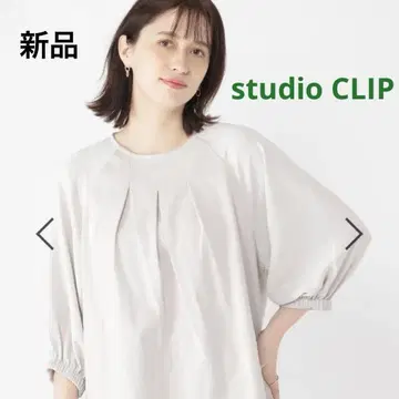 스튜디오 클립 상의 풀오버 라이트 그레이 7부 소매 새상품