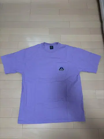 HUF 티셔츠 자수 로고 보라색 L