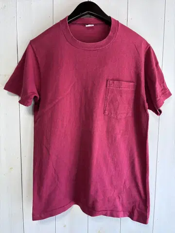 와인 레드 포켓 티셔츠 j.c.penney 80s 빈티지