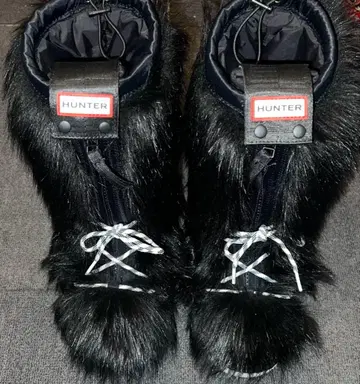 HUNTER 퍼 부츠