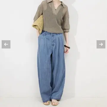 SLOVE IENA 데님 LEDENIM TUCK TROUSER