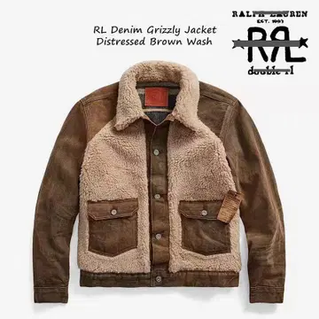 RL 데님 그리즐리 재킷 Distressed 브라운