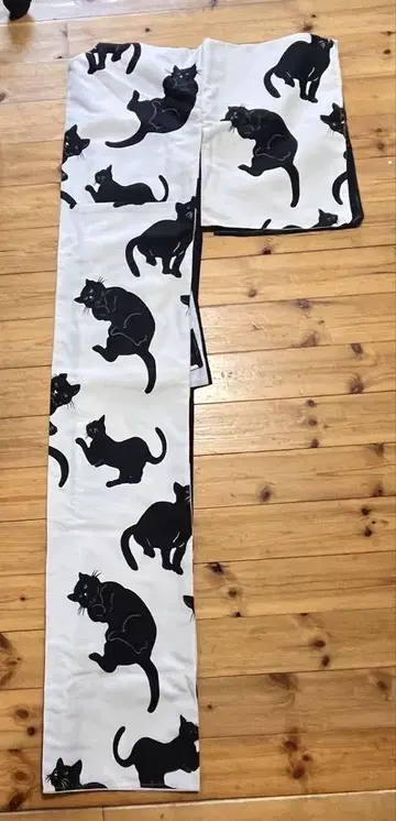 고양이 패턴 코몬 기모노 단이