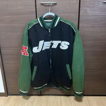 JETS 바시티 자켓 블랙/그린