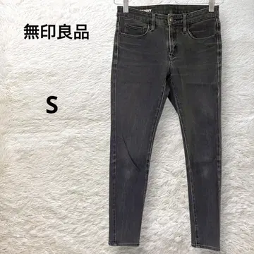 무인양품 스키니 데님 팬츠 스트레치 블랙 청바지 미라인