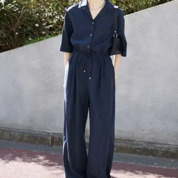 SLOBE IENA 하프 슬리브 올인원 네이비