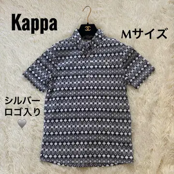 Kappa 카파 반팔 폴로 셔츠 블랙 화이트 흑백 패턴 실버 로고