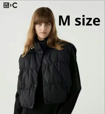 UNIQLO C 블랙 M 다운 크롭 베스트