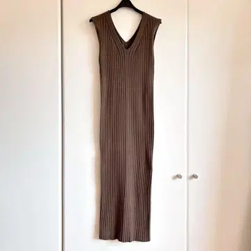 라운지드레스 노슬리브 니트 원피스 브라운 Loungedress