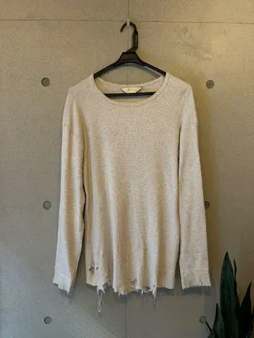 ANCELLM DAMAGE WAFFLE CREW LS T-SHIRT