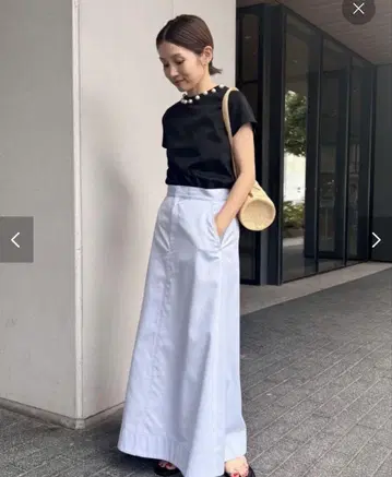 IENA A 라인 데님 스커트 라이트 블루 색스 블루 34