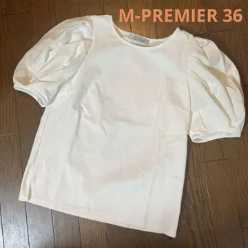 M-PREMIER 퍼프 슬리브 티셔츠 화이트 엠프리미어 36 S