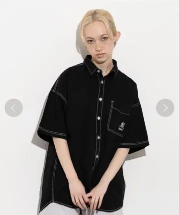 [새상품] X-GIRL TWILL FACE EMBROIDERY SHIRT