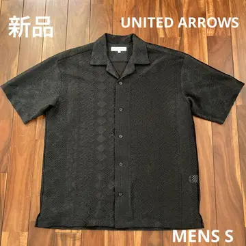 새상품 UNITED ARROWS 오픈 카라 셔츠 S 블랙