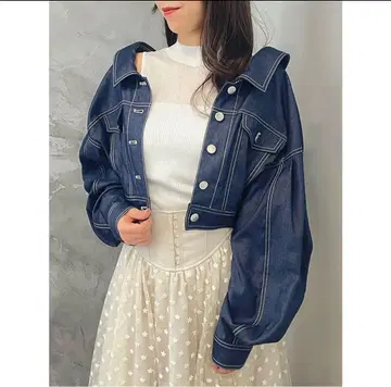 eimy istoire 데님 라이크 백 샹 자켓 (INDIGO)
