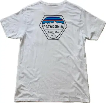 Patagonia 파타고니아 티셔츠 가슴 포켓 백 프린트 화이트 L