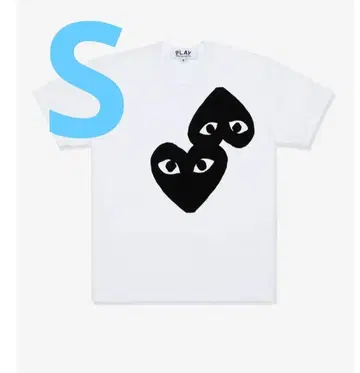 PLAY 하트 눈 디자인 티셔츠 S 사이즈