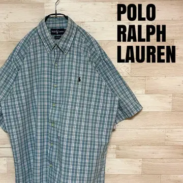 RALPH LAUREN 오버사이즈 반팔 체크 셔츠 M