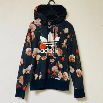 아디다스 후드티 S 사이즈 꽃무늬 장미 adidas 블랙