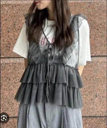 [택 포함] 지나시스 베스트 시스루 뷔스티에 그레이