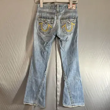 TRUE RELIGION 레인보우 조이 초와이드 스티치 플레어 데님