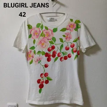 BLUGIRL JEANS 큐빅 티셔츠 반팔 딸기 사이즈 42