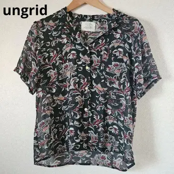 ungrid 언그리드 시스루 올 패턴 셔츠
