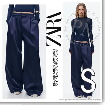 2025 SS ZARA 와이드 레그 새틴 팬츠 S 사이즈